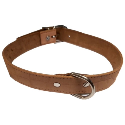 COLLAR PIEL LABRADO 20X450mm. TOSTADO